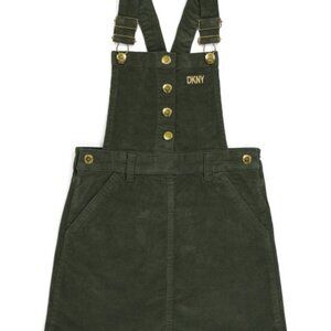 Dkny girls green corduroy overall suspender dress size 10